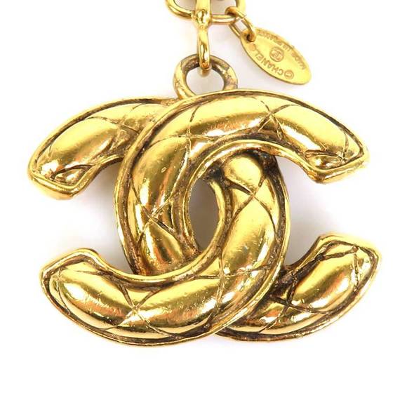 CHANEL Charm Key Ring Coco Mark Vintage Metal Gold Unisex - Picture 2 of 5
